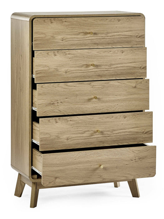 Halden 5 Drawer Chest in Oak - Luminex FurnitureChest of drawersING003