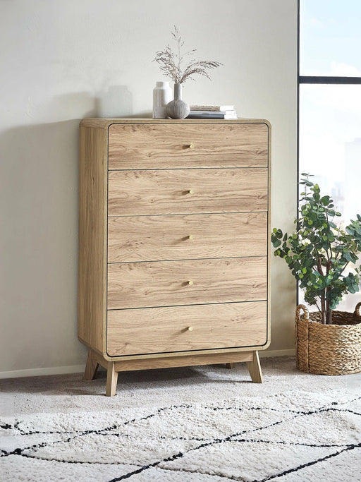 Halden 5 Drawer Chest in Oak - Luminex FurnitureChest of drawersING003