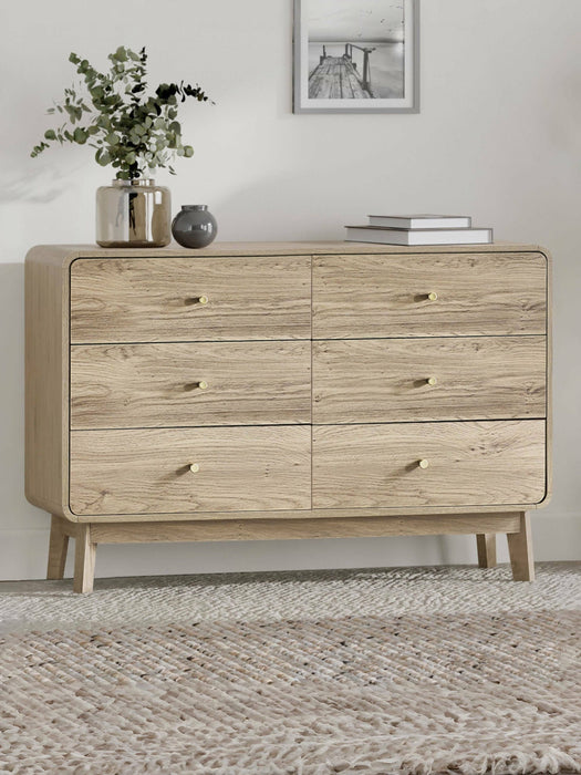 Halden 6 Drawer Dresser in Oak - Luminex FurnitureChest of drawersING004