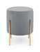 Haleva Velvet Stool Grey – Luxury Gold - Leg Dressing Stool - Luminex FurnitureOttomanHAR301