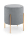 Haleva Velvet Stool Grey – Luxury Gold - Leg Dressing Stool - Luminex FurnitureOttomanHAR301