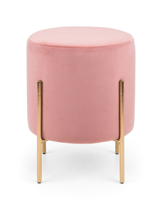 Haleva Velvet Stool Pink – Luxury Gold - Leg Dressing Stool - Luminex FurnitureOttomanHAR401