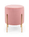 Haleva Velvet Stool Pink – Luxury Gold - Leg Dressing Stool - Luminex FurnitureOttomanHAR401
