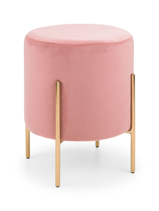 Haleva Velvet Stool Pink – Luxury Gold - Leg Dressing Stool - Luminex FurnitureOttomanHAR401