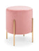 Haleva Velvet Stool Pink – Luxury Gold - Leg Dressing Stool - Luminex FurnitureOttomanHAR401