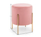 Haleva Velvet Stool Pink – Luxury Gold - Leg Dressing Stool - Luminex FurnitureOttomanHAR401