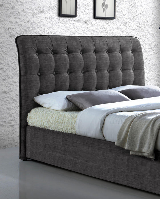 Hamilton Light Grey Fabric Bed - Luminex FurnitureBedHAMIL46LGREY