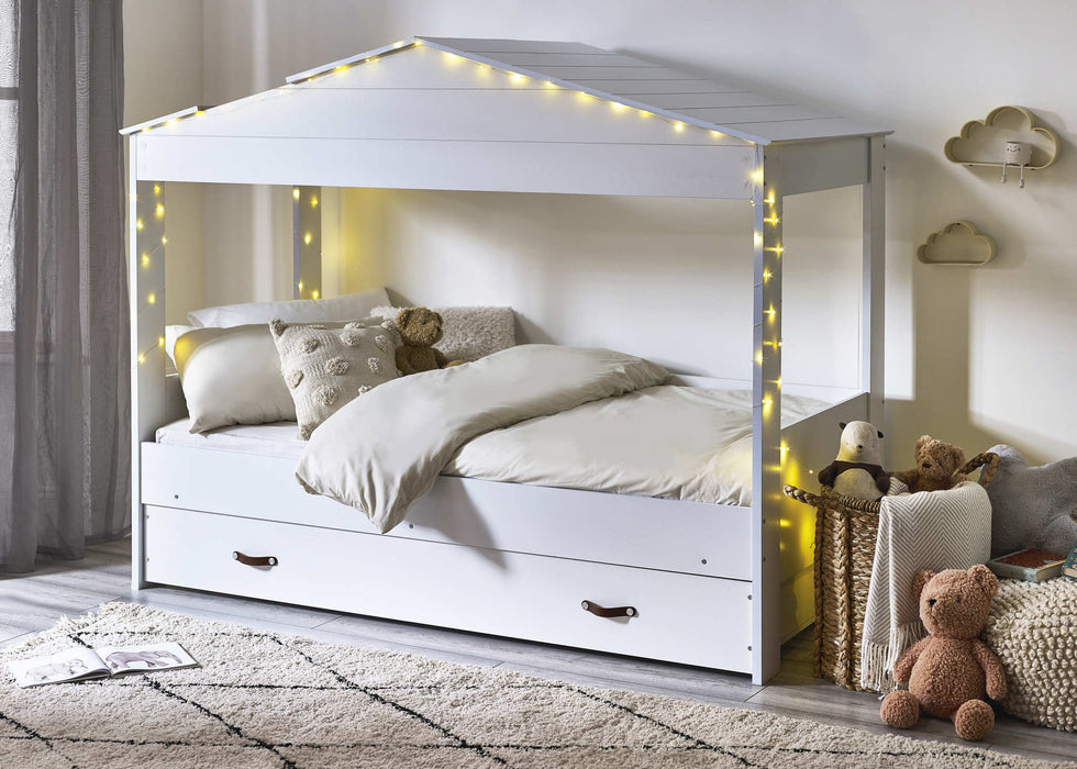 Hampden Low Sleeper Hut Bed with Storage – White - Luminex FurnitureLow SleepersHAZ001