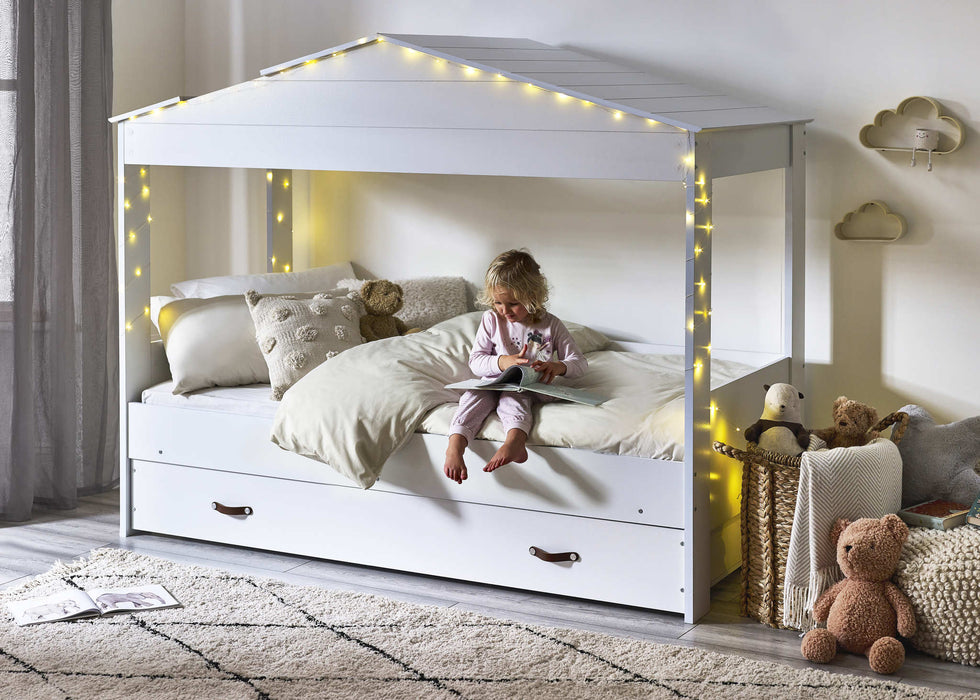 Hampden Low Sleeper Hut Bed with Storage – White - Luminex FurnitureLow SleepersHAZ001
