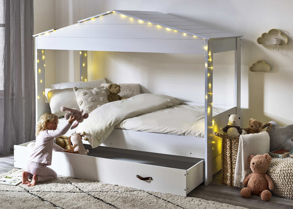 Hampden Low Sleeper Hut Bed with Storage – White - Luminex FurnitureLow SleepersHAZ001