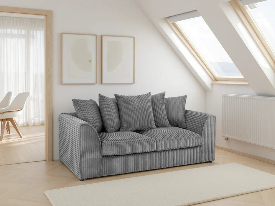 Hampton Grey Jumbo Cord 3 Seater Sofa – Modern Fabric Comfort - Luminex FurnitureSofasharley_jumbo_sofa_grey_3_seater