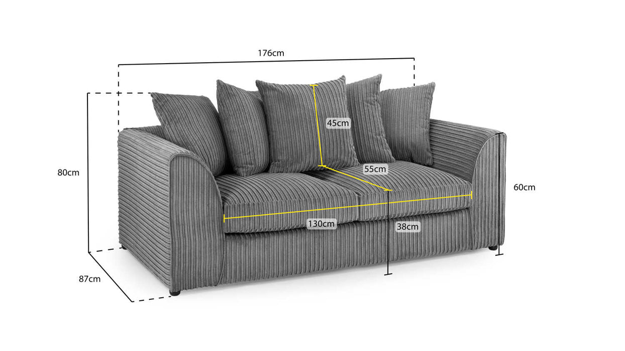 Hampton Grey Jumbo Cord 3 Seater Sofa – Modern Fabric Comfort - Luminex FurnitureSofasharley_jumbo_sofa_grey_3_seater