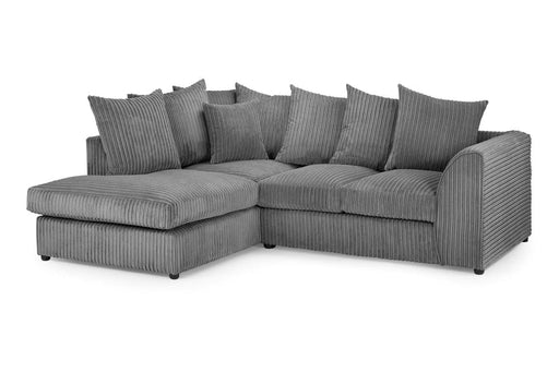 Hampton Grey Jumbo Cord Left Hand Corner Sofa – Modern Fabric Comfort - Luminex FurnitureSofasharley_jumbo_sofa_grey_left_hand_facing_corner