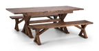 Harper Dining Set – Extending Table & 2 Benches | Reclaimed Wood - Luminex FurnitureDining SetCHA950