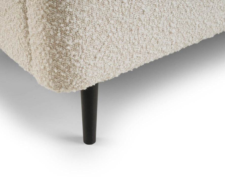 Harper Ivory Bouclé - Upholstered Bed with Curved Headboard - Luminex FurnitureFabric BedsEDE001