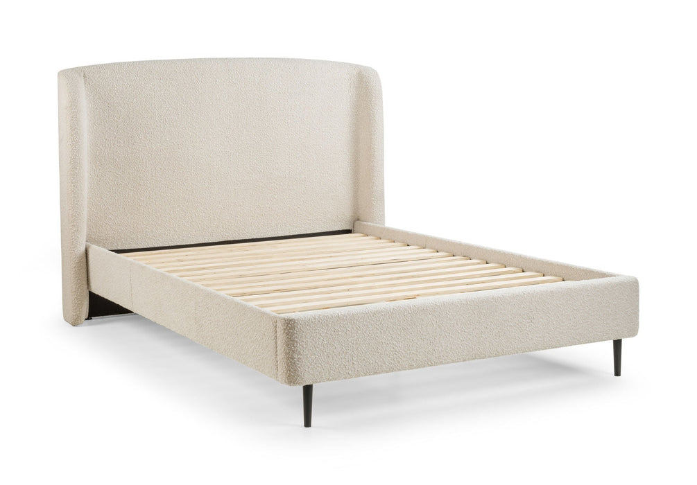 Harper Ivory Bouclé - Upholstered Bed with Curved Headboard - Luminex FurnitureFabric BedsEDE001
