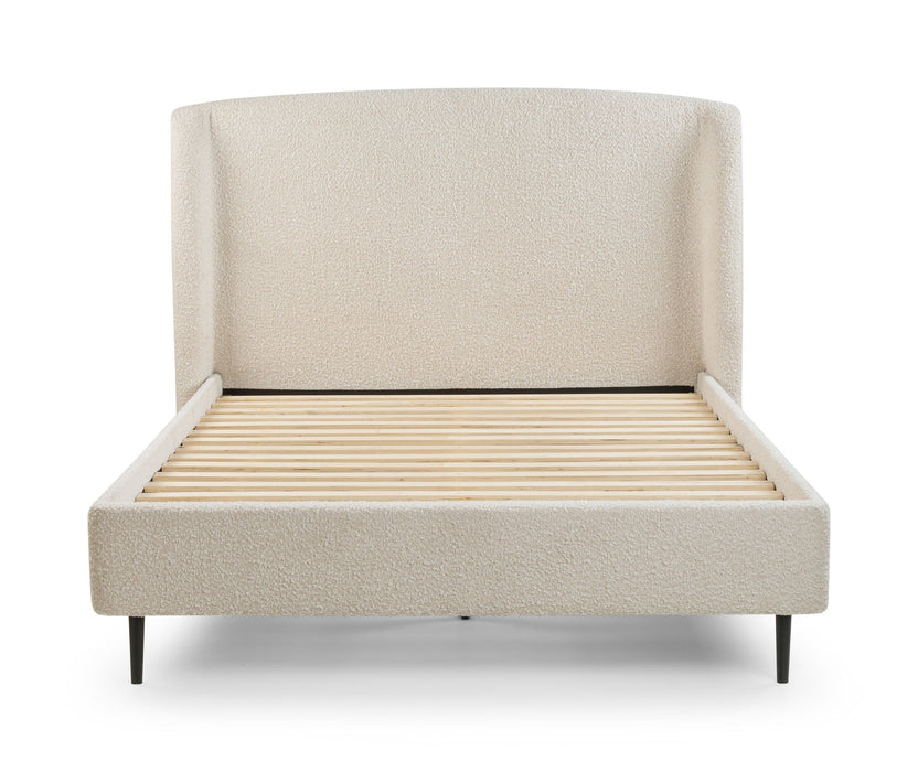 Harper Ivory Bouclé - Upholstered Bed with Curved Headboard - Luminex FurnitureFabric BedsEDE001