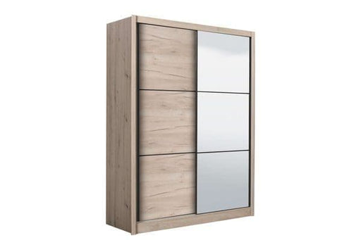 Harrington Sliding Door Wardrobe – Oak Effect, 166cm Wide - LuminexFurnitureWardrobe3085