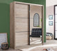 Harrington Sliding Door Wardrobe – Oak Effect, 166cm Wide - LuminexFurnitureWardrobe3085