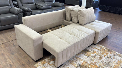 Hartwell Beige Right Hand Corner Sofa Bed with Storage – 4 Seater - Luminex FurnitureSofashugo_beige_right_hand