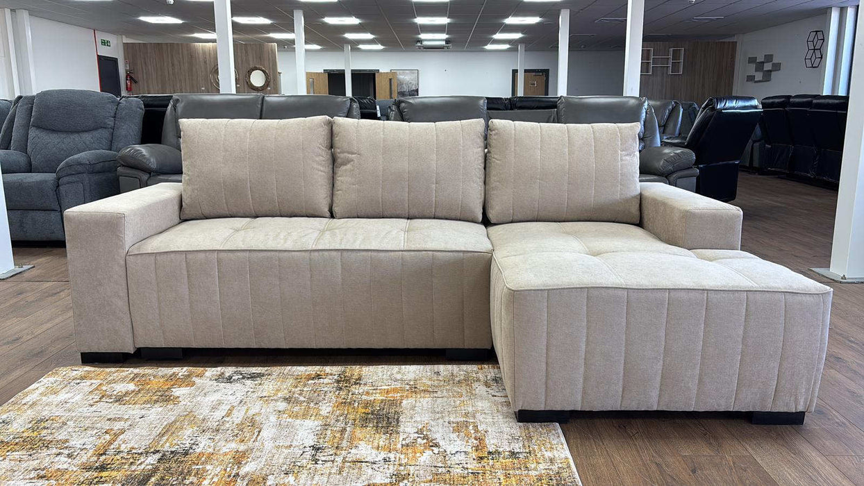 Hartwell Beige Right Hand Corner Sofa Bed with Storage – 4 Seater - Luminex FurnitureSofashugo_beige_right_hand