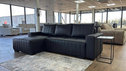 Hartwell Black Faux Leather Left Hand Corner Sofa Bed with Storage - Luminex FurnitureSofashugo_black_left_hand