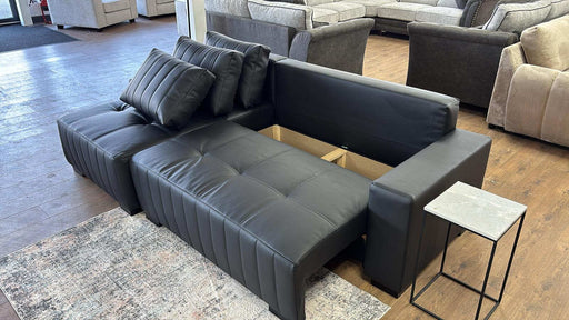 Hartwell Black Faux Leather Left Hand Corner Sofa Bed with Storage - Luminex FurnitureSofashugo_black_left_hand