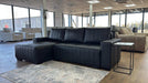Hartwell Black Faux Leather Left Hand Corner Sofa Bed with Storage - Luminex FurnitureSofashugo_black_left_hand