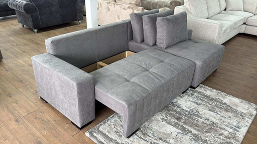 Hartwell Grey Right Hand Corner Sofa Bed with Storage - Luminex FurnitureSofashugo_grey_right_hand