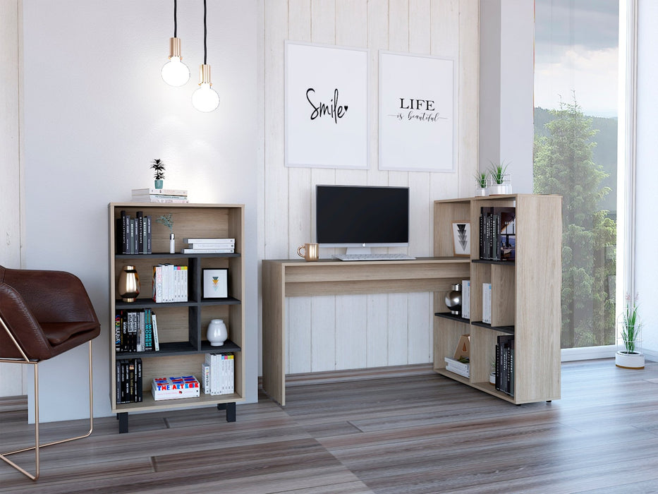 Harvard Bookcase Washed Oak Display - LuminexFurnitureBookcaseHR204