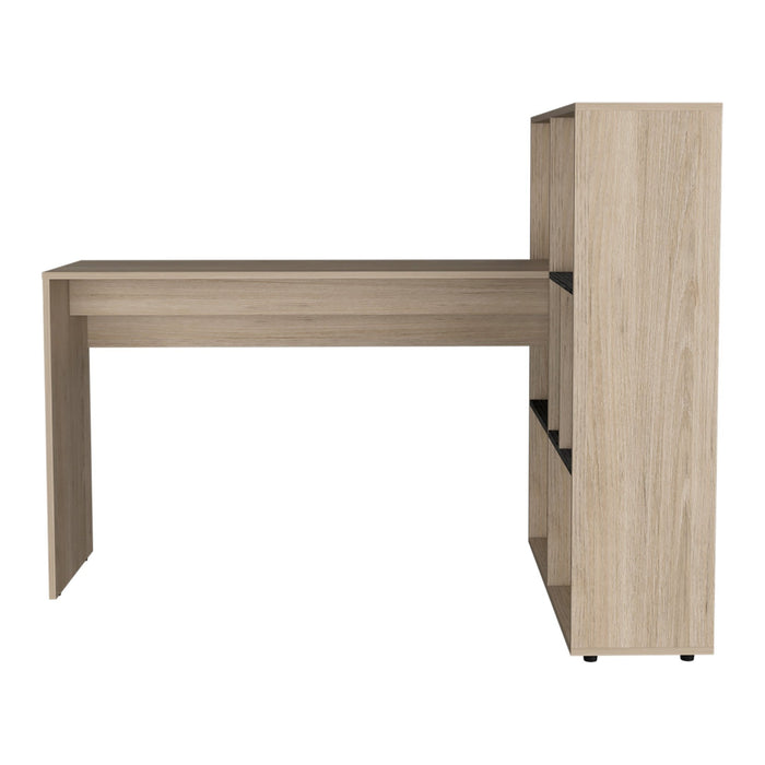 Harvard Desk Washed Oak Corner With Bookcase - LuminexFurnitureDeskHR104