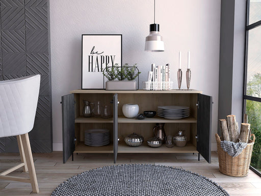 Harvard Medium Sideboard With 3 Doors - Washed Oak - LuminexFurnitureSideboardHR916