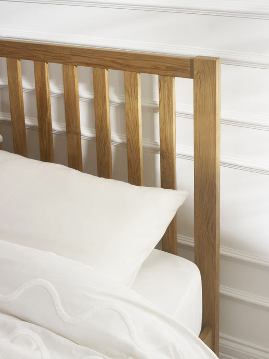 Harwood Bed – Ivory and Oak - Luminex FurnitureWooden BedsCOX307