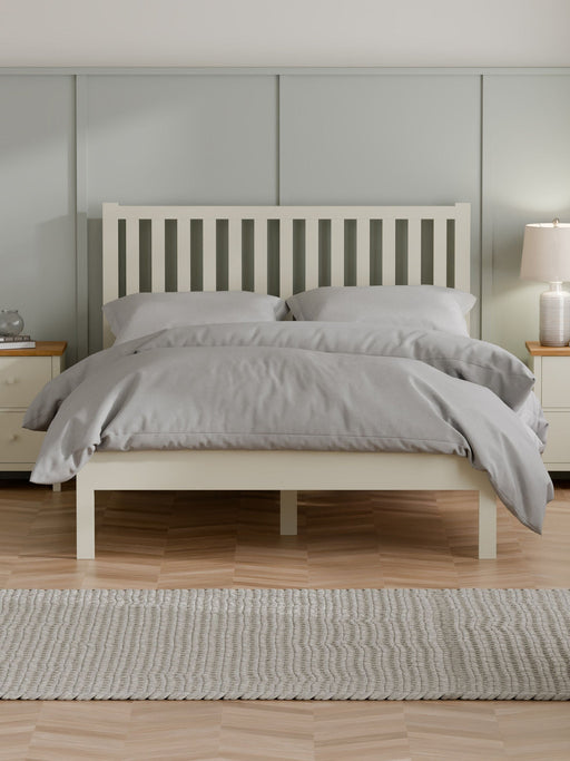 Harwood Bed – Ivory and Oak - Luminex FurnitureWooden BedsCOX407
