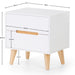 Havana 2 Drawer Bedside in White with Oak - Luminex FurnitureBedside TableALI201