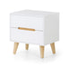 Havana 2 Drawer Bedside in White with Oak - Luminex FurnitureBedside TableALI201