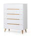 Havana 5 Drawer Chest in Matt White - Luminex FurnitureChest of drawersALI203