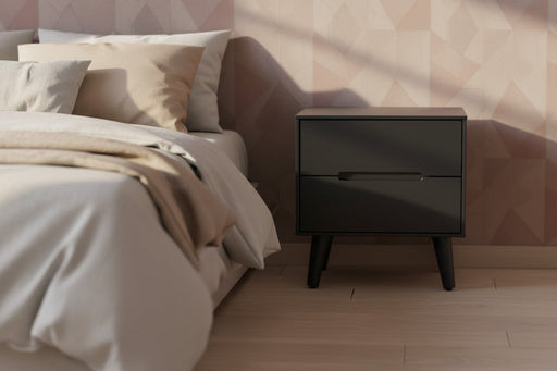 Havana Anthracite 2 Drawer Bedside Table - Luminex FurnitureBedside TableALI211