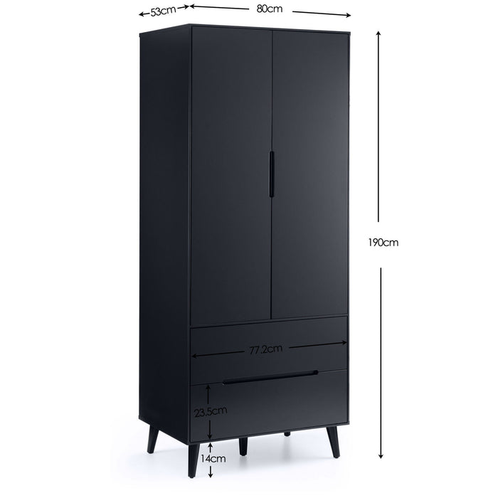 Havana Combination Wardrobe - Anthracite - Luminex FurnitureWardrobeALI215