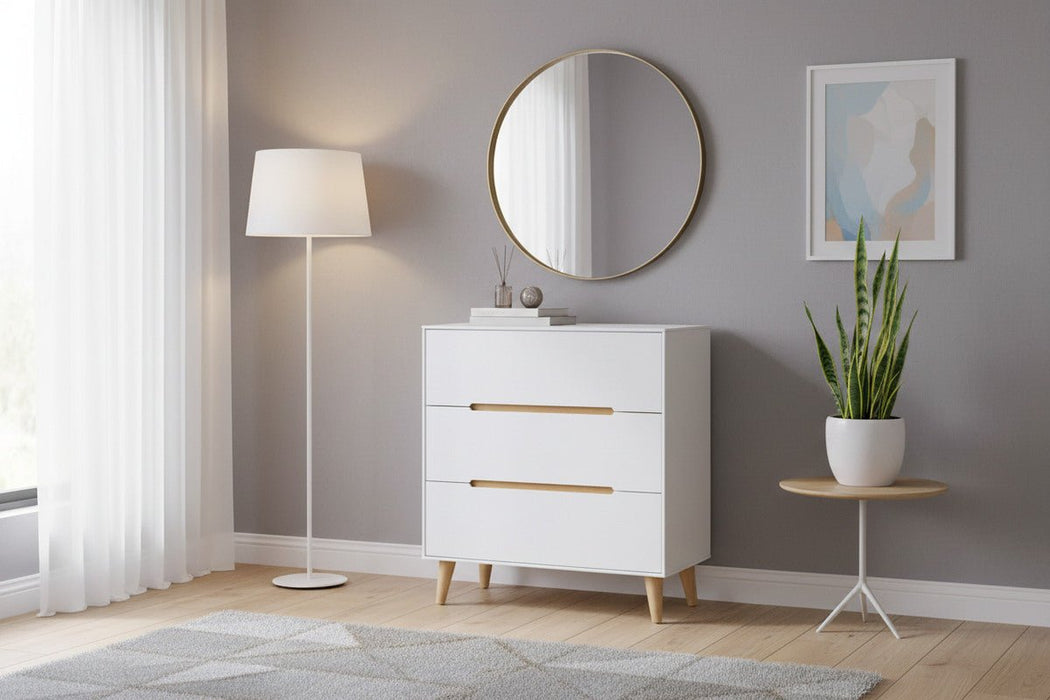 Havana Matt White 3 Drawer Chest of Drawers - Luminex FurnitureChest of drawersALI202