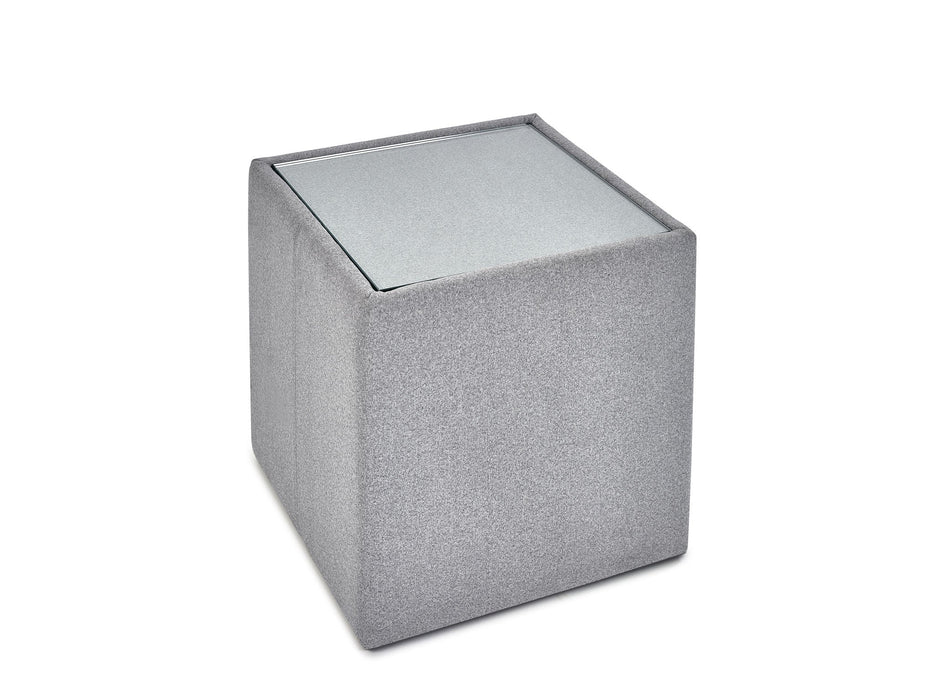 Helen Lamp Table – Platinum Grey Wool Effect & Glass Top - Luminex FurnitureLamp TableROH004