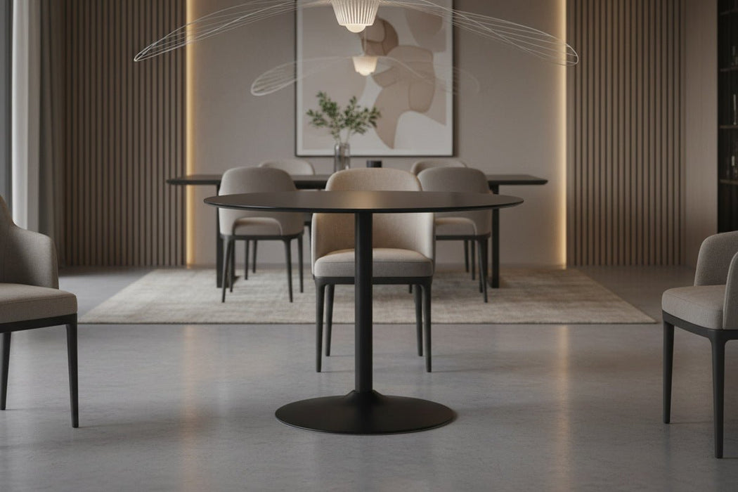 Helena 100cm Round Table - Black - Luminex FurnitureDining TableNER001