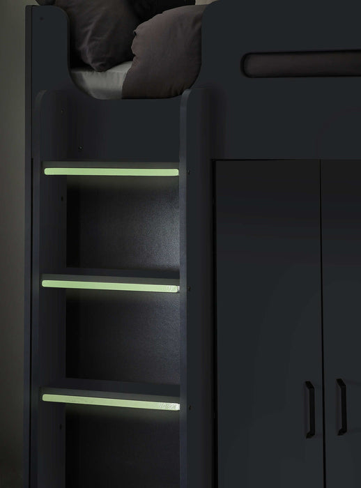 Henley High Sleeper Bed with Wardrobe & Desk – Anthracite - Luminex FurnitureHigh SleepersHER012