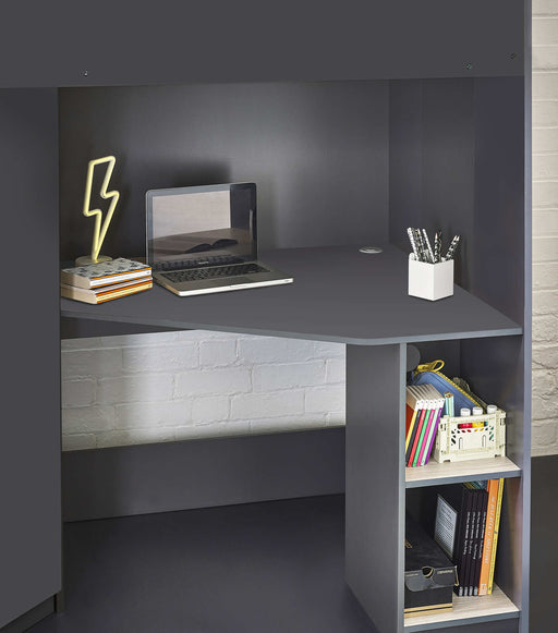 Henley High Sleeper Bed with Wardrobe & Desk – Anthracite - Luminex FurnitureHigh SleepersHER012