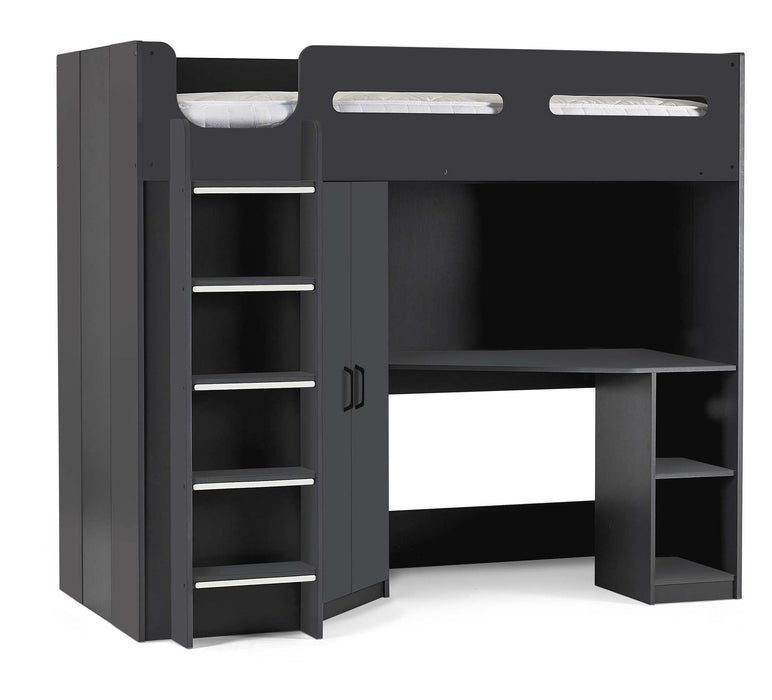 Henley High Sleeper Bed with Wardrobe & Desk – Anthracite - Luminex FurnitureHigh SleepersHER012