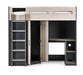 Henley High Sleeper Bed – Woodgrain & Anthracite with Desk & Storage - Luminex FurnitureHigh SleepersHER011