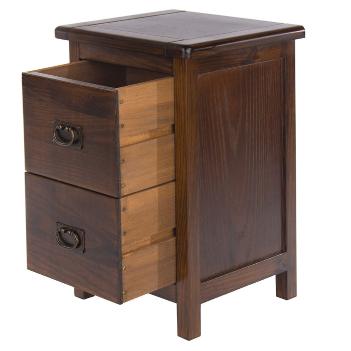 Highland Home Boston Bedside Table 2 Drawer Cabinet Dark Brown - LuminexFurnitureBedside TableBT209