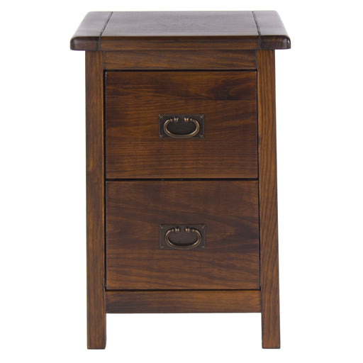 Highland Home Boston Bedside Table 2 Drawer Cabinet Dark Brown - LuminexFurnitureBedside TableBT209