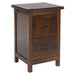 Highland Home Boston Bedside Table 2 Drawer Cabinet Dark Brown - LuminexFurnitureBedside TableBT209