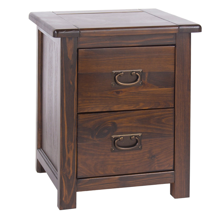 Highland Home Boston Bedside Table 2 Drawer Cabinet Dark Brown - LuminexFurnitureBedside TableBT210